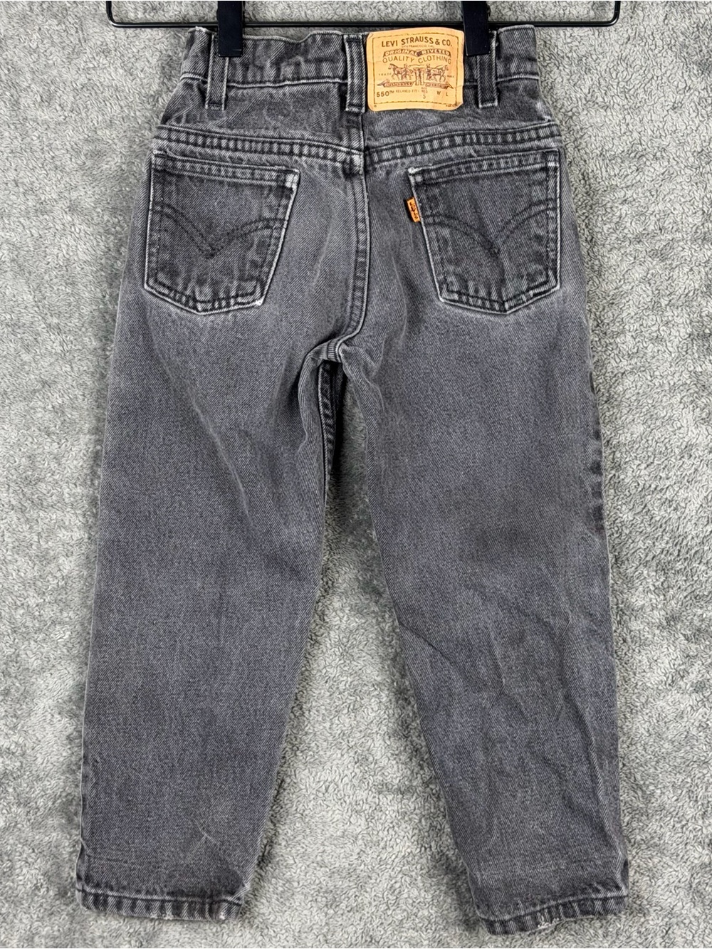 Vintage Levi's 550 Kids Size 5 Black Denim Jeans Relaxed Fit